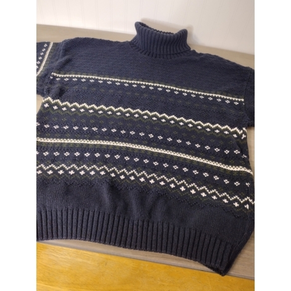 Liberty Sweaters Fair Isle Nordic pattern navy blue sweater - Picture 3 of 11